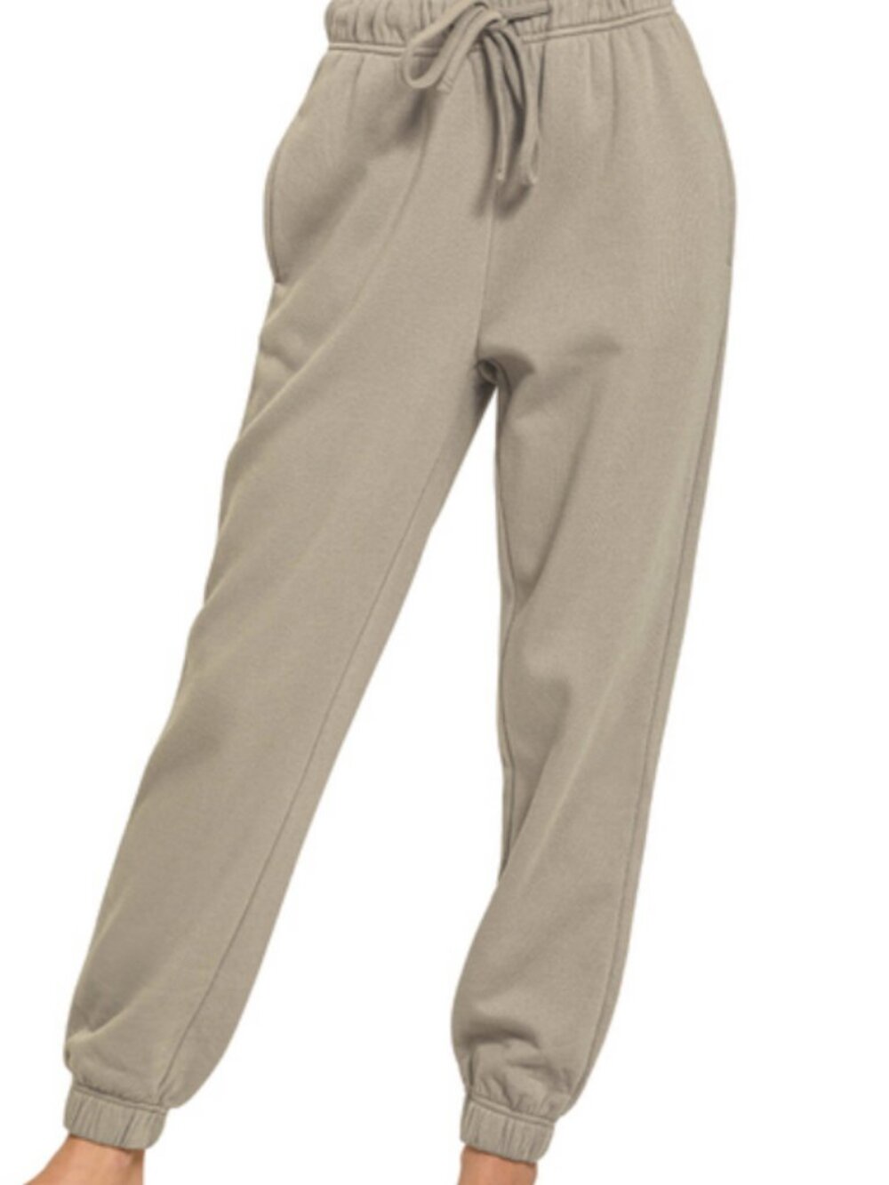 Fleece jogger sweatpants with pockets